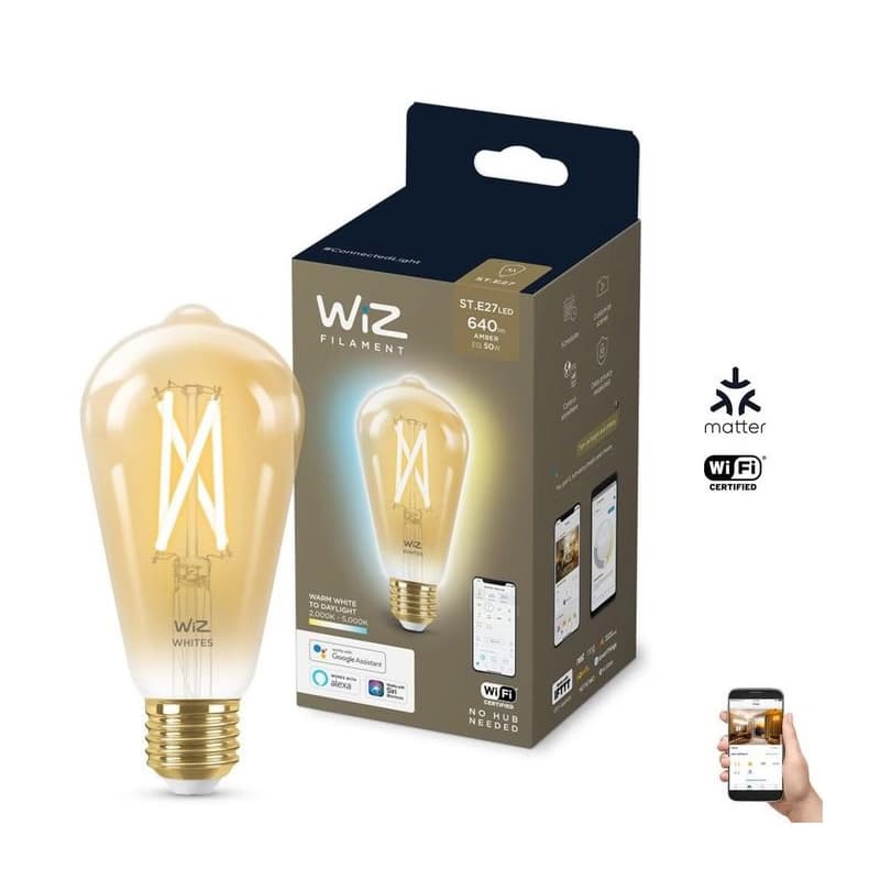 LED Stmievateľná žiarovka VINTAGE ST64 E27/7W/230V 2000-5000K CRI 90 Wi-Fi - WiZ 8718699787233