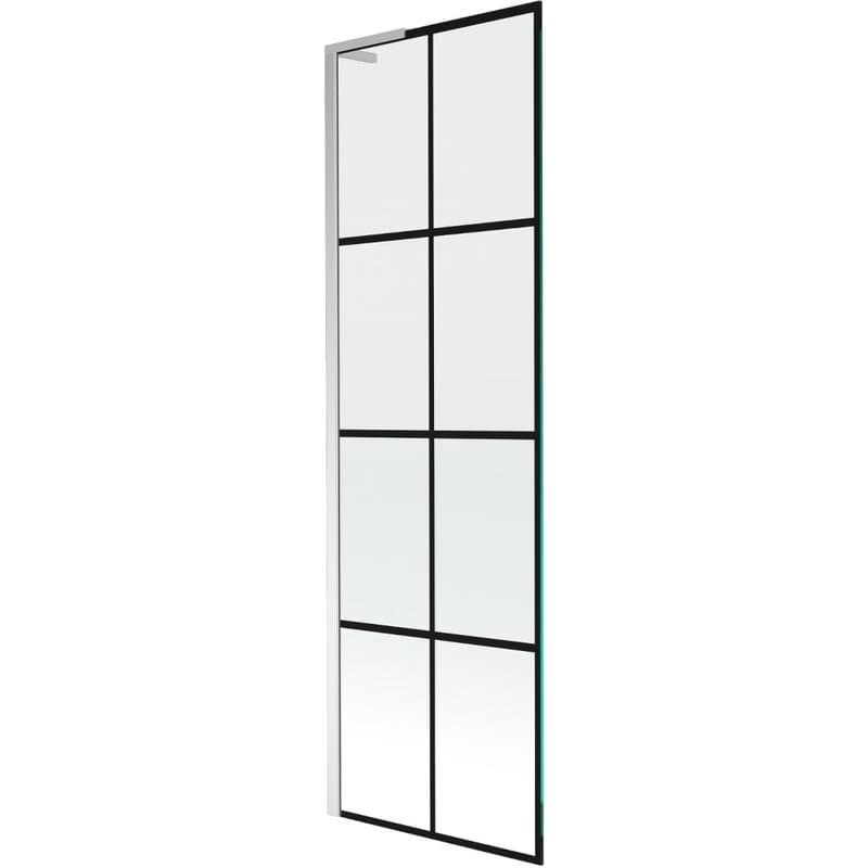 MEXEN/S - Next L vaňová zástena FIX 60 x 150, čierna vzor, chróm 895-060-000-03-77-01