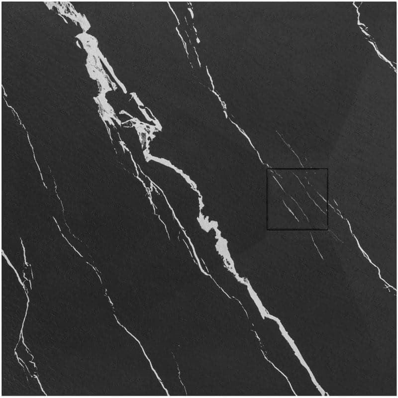 REA - Sprchová vanička Magnum CARRARA BLACK 90x90 REA-K7008