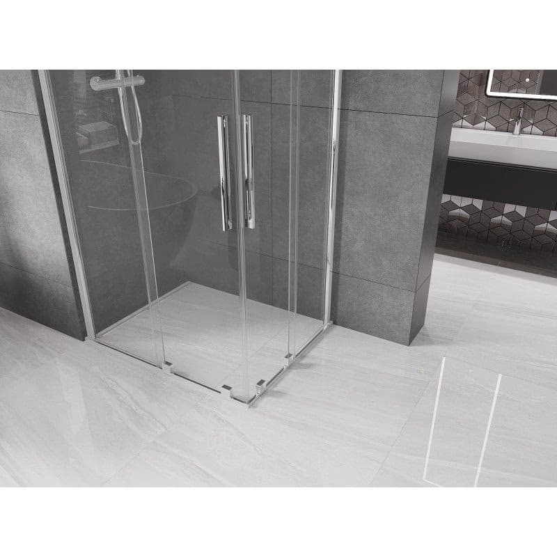 MEXEN/S - Velar Duo štvorcový sprchovací kút 90 x 80, transparent, chróm 871-090-080-02-01 2