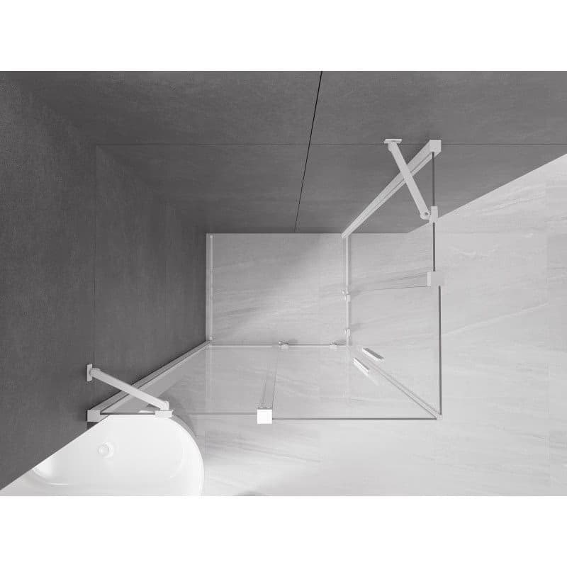MEXEN/S - Velar Duo štvorcový sprchovací kút 100 x 90, transparent, biela 871-100-090-02-20 6