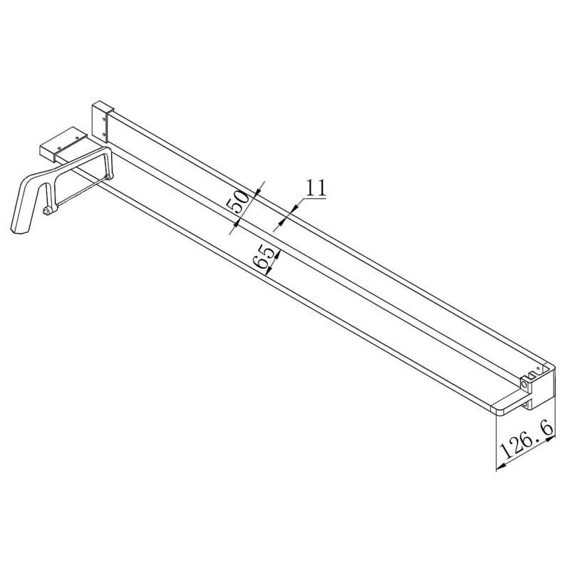 Mereo Polička k WALK IN, 120 cm, čierny ALU CK10620PB 2
