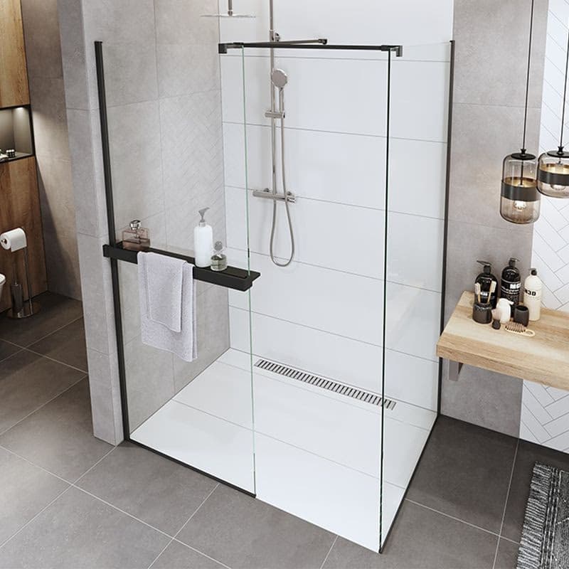 Mereo Polička k WALK IN, 120 cm, čierny ALU CK10620PB 4