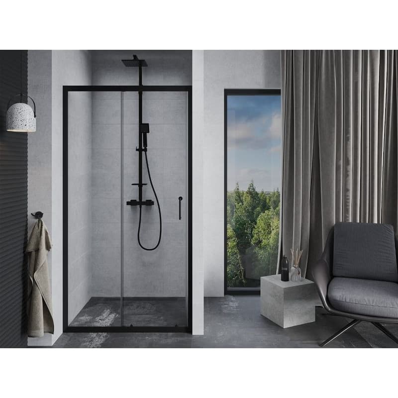 MEXEN - APIA posuvné dvere 90x190 cm 5mm čierne, transparent 845-090-000-70-00 2