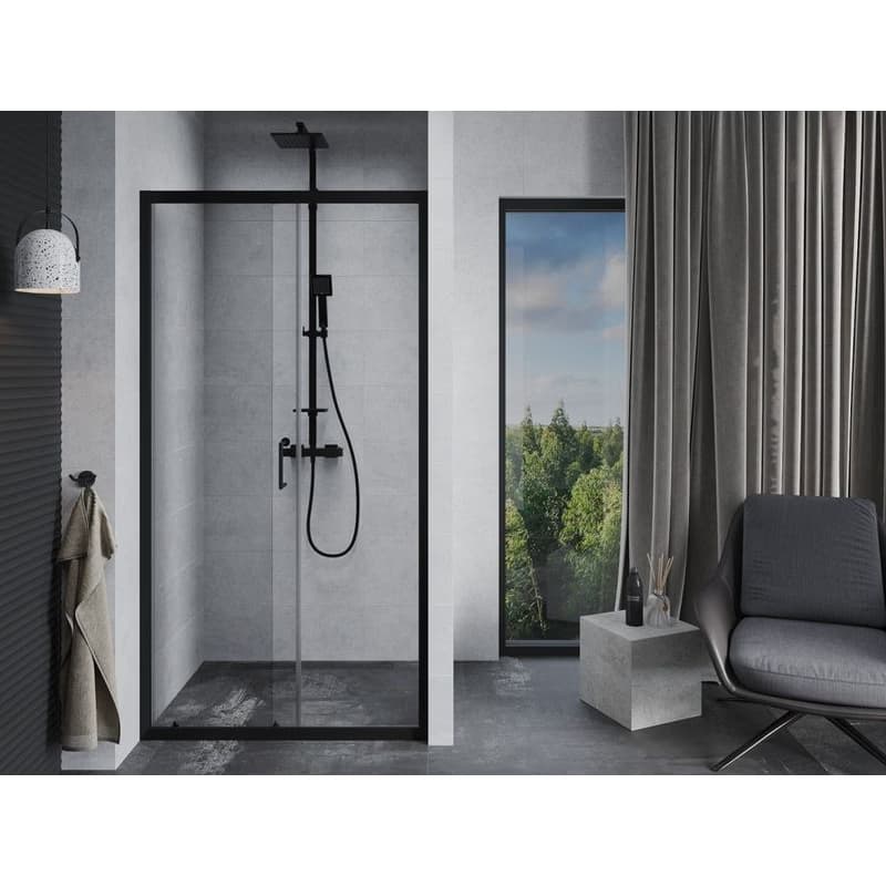 MEXEN - APIA posuvné dvere 90x190 cm 5mm čierne, transparent 845-090-000-70-00 3