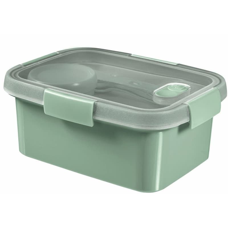 CURVER Dóza SMART TO GO ECO 1,2l s príborom, mištičkou a táckou | zelená 1