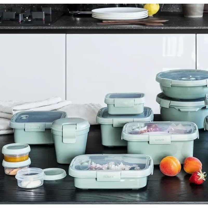 CURVER Dóza SMART TO GO ECO 1,2l s príborom, mištičkou a táckou | zelená 3