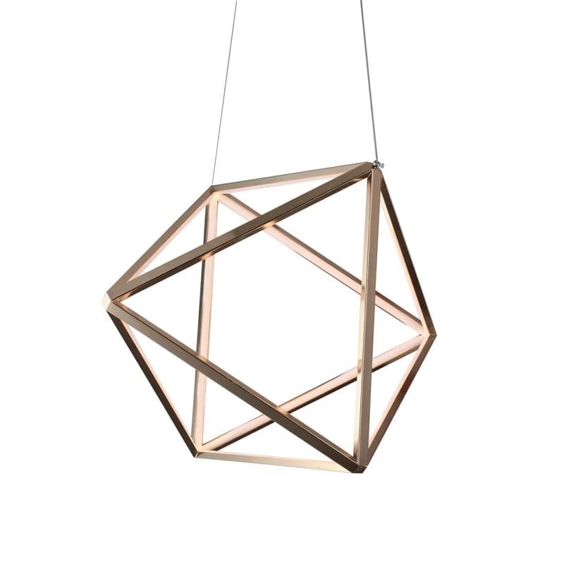 Estila Moderná závesná lampa Vidar z kovu v tvare prepojených trojuholníkov 60cm 1