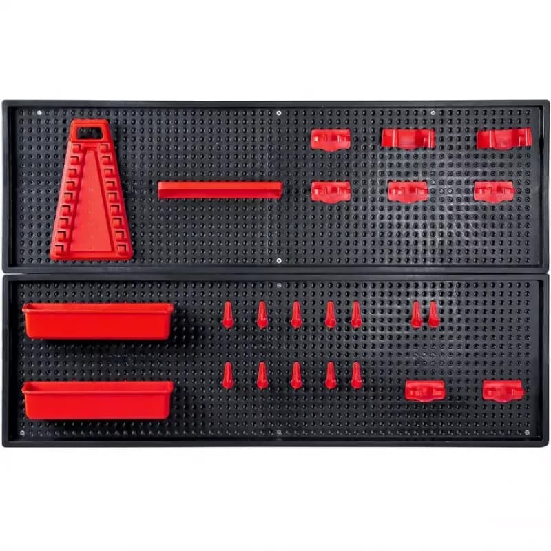 Perforovaný panel na náradie červený 800x250x500mm 1
