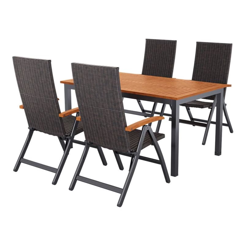 LIVARNO® Hliníkový záhradný stôl Valencia, 150 x 90 x 74 cm + Skladacie kreslo Valencia, 4 kusy