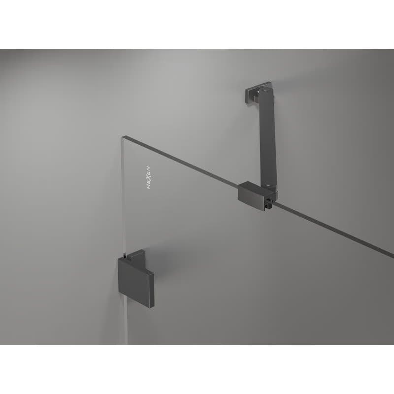 MEXEN/S - Lunar vaňová zástena FIX 60 x 150, transparent, grafit metal 897-060-000-95-00 2