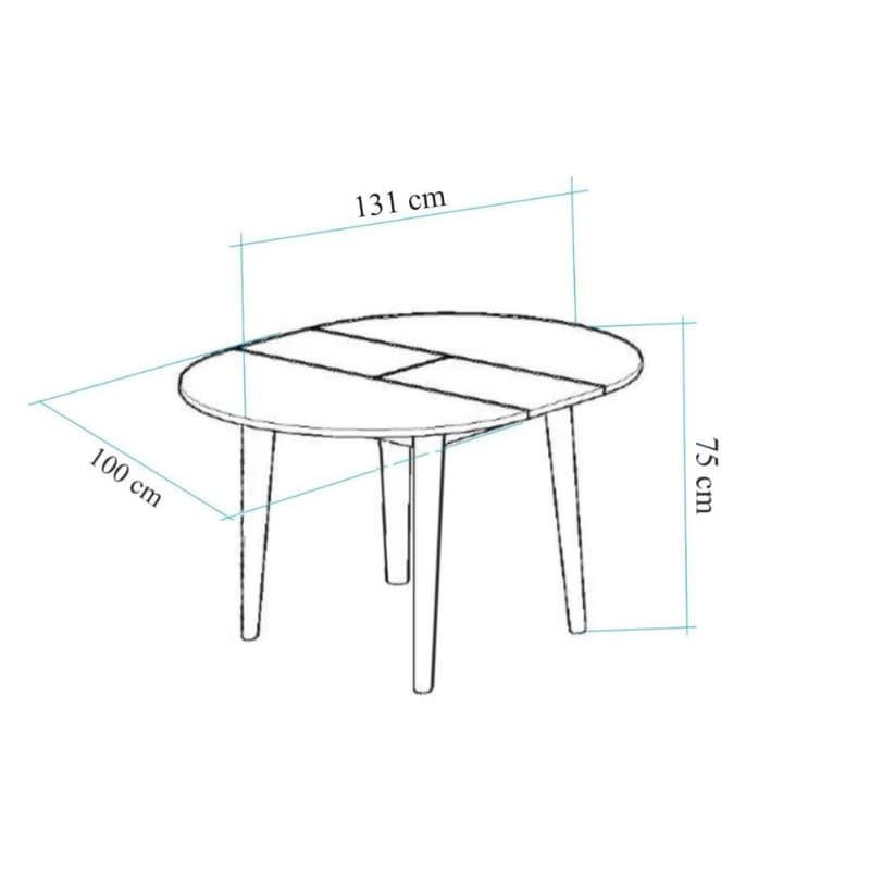 Extendable Dining Table Oliver - Walnut, Black 3
