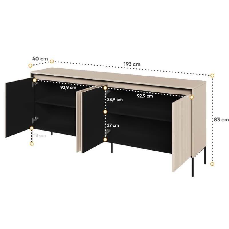 Dig-net nábytok Komoda SWING TR-04 s LED osvetlením | béžová 6