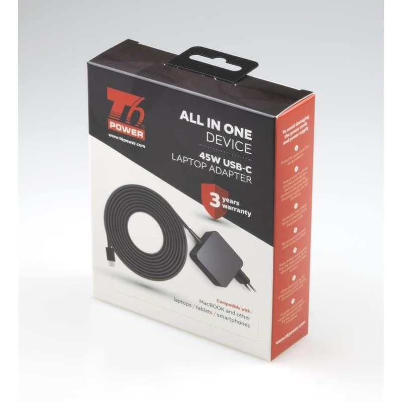 T6 Power univerzálny adaptér k notebooku, 45W, USB-C 4
