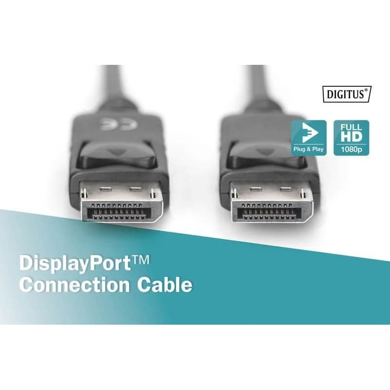 Digitus DisplayPort 1.1a. pripojovací kábel 1 m, CU, AWG28, 2x tienený 6