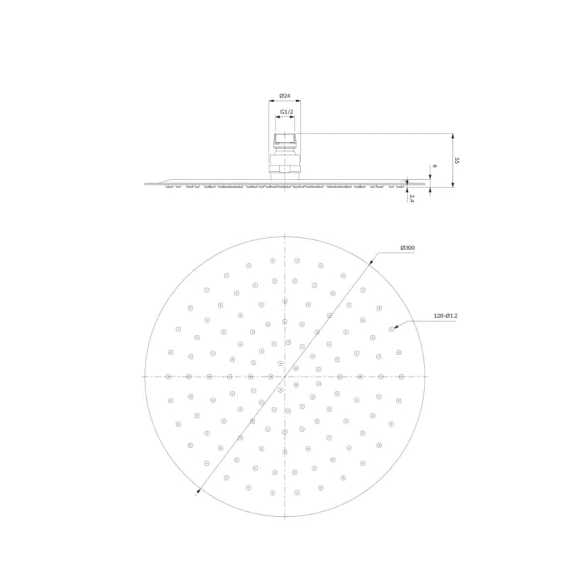 OMNIRES - ULTRA SLIMLINE dažďová sprcha, o 30 cm chróm /CR/ WGU130CR 3