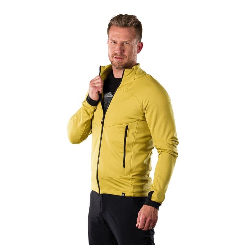 Pánska turistická flisová mikina so zipsom NORTHFINDER JACINTO-520mustard 2
