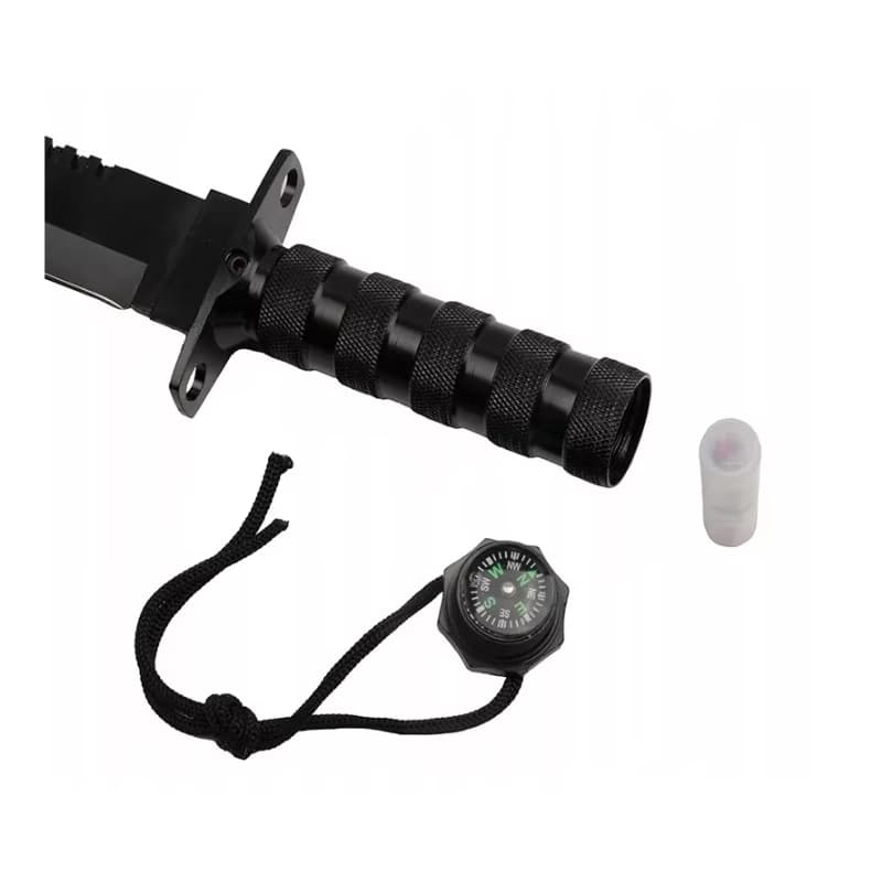 Taktický nôž MILITARY FINKA SURVIVAL 35 cm čierny/strieborný, Čierna 6
