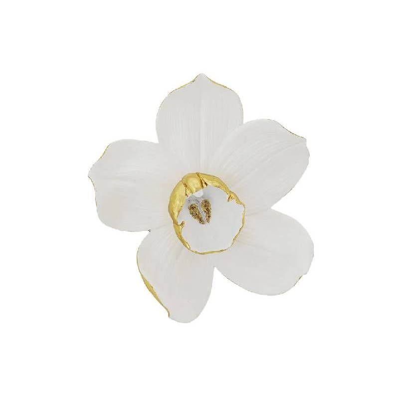 Orchidea nástenná dekorácia bielo-zlatá