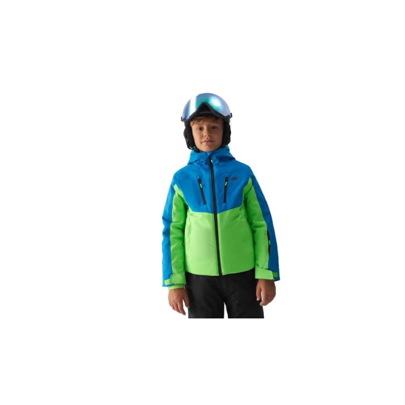 Chlapčenská lyžiarska bunda 4F JUNIOR TECHNICAL JACKET-JAW23TTJAM300-35S-TURQUOISE 1