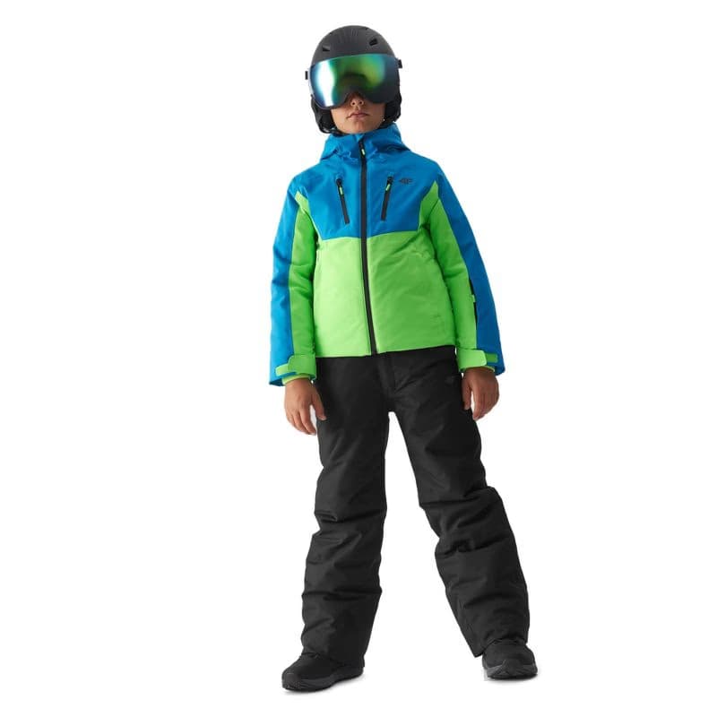 Chlapčenská lyžiarska bunda 4F JUNIOR TECHNICAL JACKET-JAW23TTJAM300-35S-TURQUOISE 5