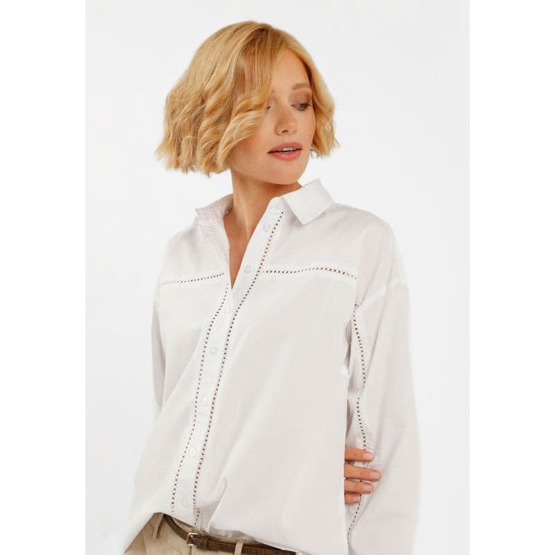 Dámska košeľa s dlhým rukávom VOLCANO LAUREL-100-WHITE 2