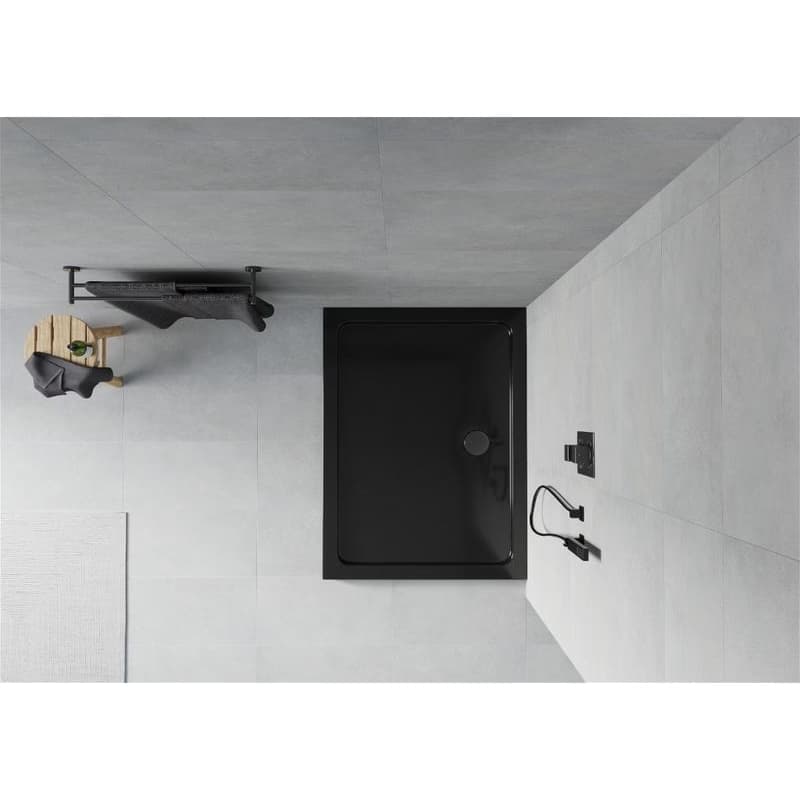MEXEN/S - Flat Sprchová vanička obdĺžniková slim 120 x 100, čierna + čierny sifón 40701012B 3