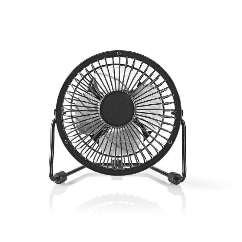 Nedis FNDK1BK10 - Kovový Mini Ventilátor | Priemer 10 cm | Napájanie prostredníctvom USB | Čierna farba