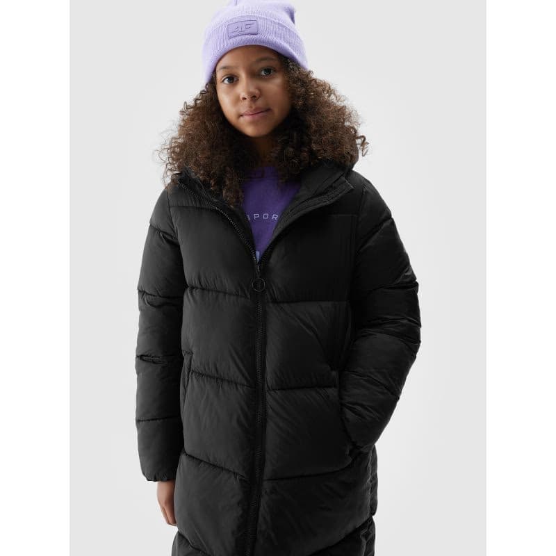 Dievčenská bunda 4F JUNIOR DOWN JACKET-JAW23TDJAF268-21S-BLACK 2