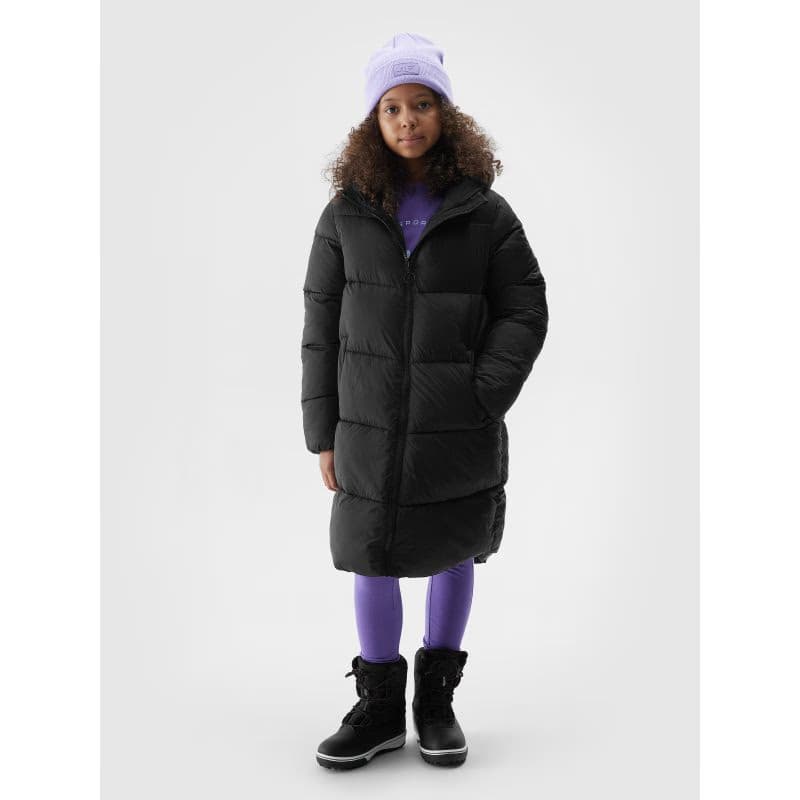Dievčenská bunda 4F JUNIOR DOWN JACKET-JAW23TDJAF268-21S-BLACK 4