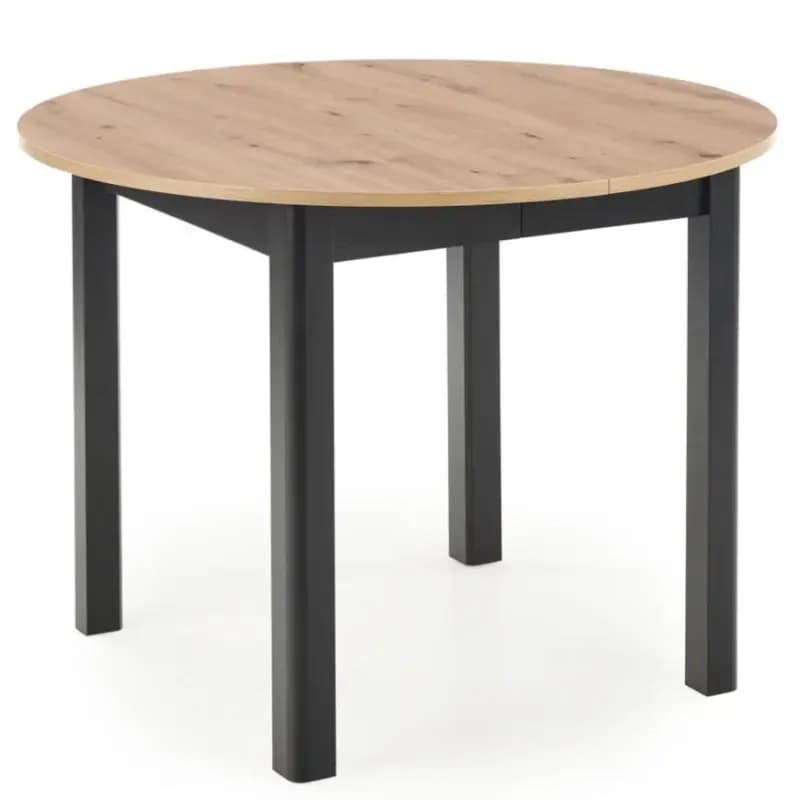 Rozkladací stôl Ringo 102/142x102cm Doska/MDF – Dub Artisan/Čierna 1