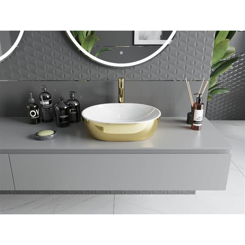 MEXEN - Viki umývadlo na dosku 48 x 35, biela/zlatá 21054806 3