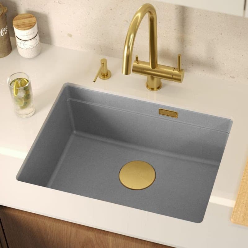 Quadron Quadron - Granitový drez Logan 100 Grey Metallic Oceľ HQJ6045U5_BS_U 2