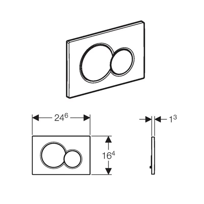 GEBERIT SIGMA01 ovládacie tlačítko, Dual flush, biela lesk 115.770.11.5 2