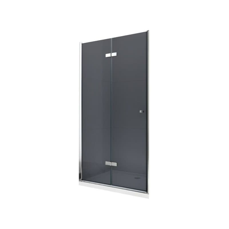 MEXEN - LIMA skladacie dvere 100x190 cm 6mm, chróm, grafit sa stenovým profilom 856-100-000-01-40 1