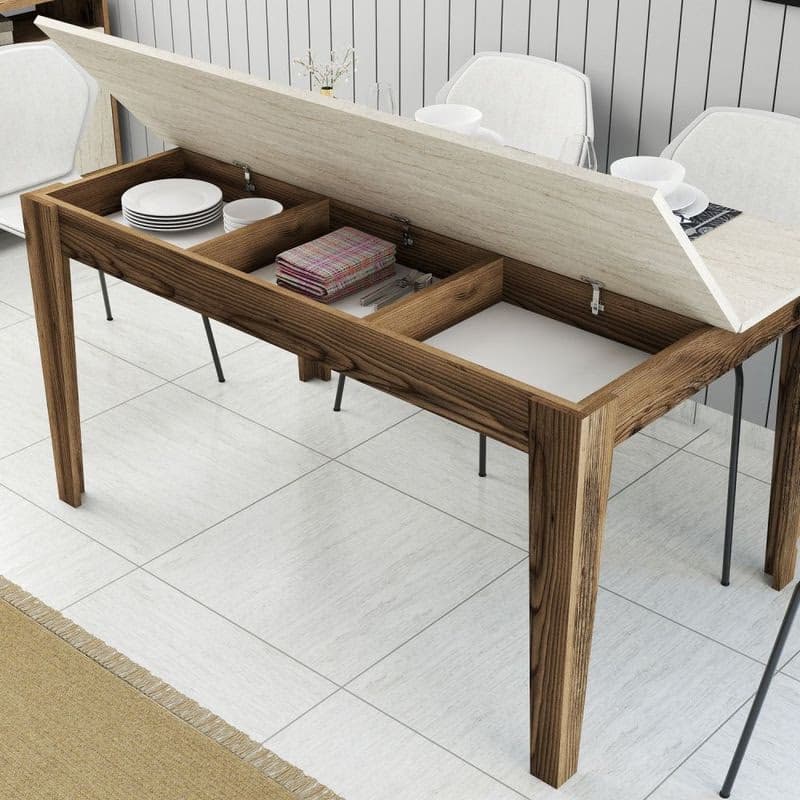 Jedálenský stôl Milan 898 - Walnut, Travertine 3