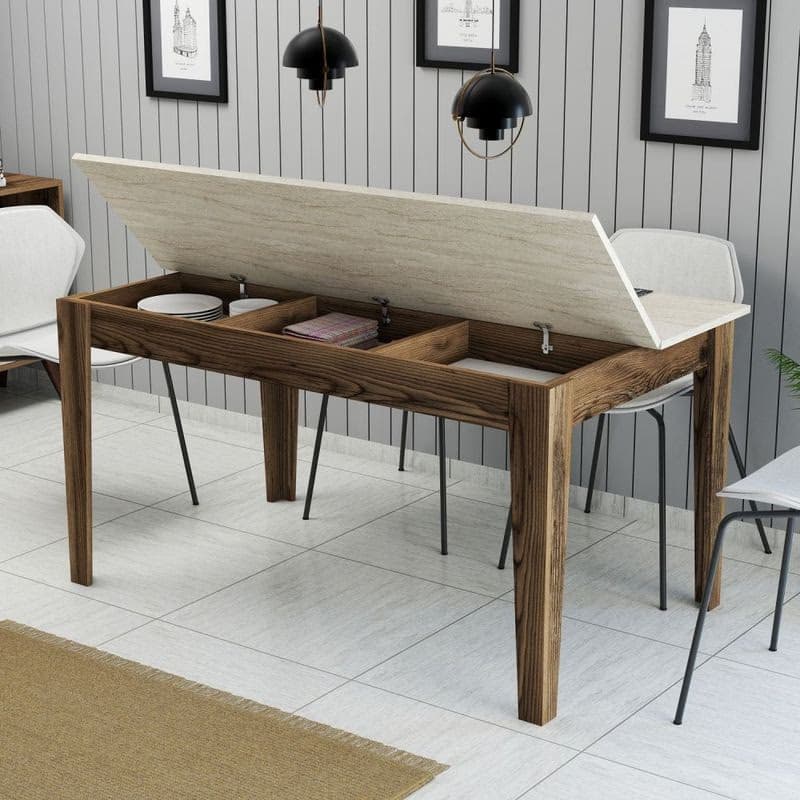 Jedálenský stôl Milan 898 - Walnut, Travertine 4