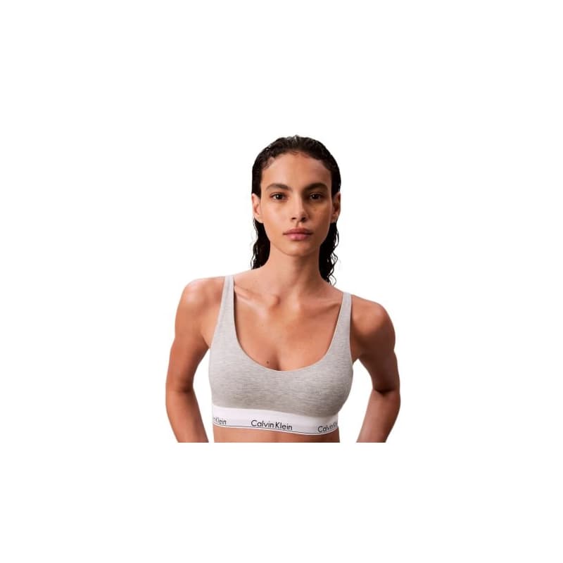 Dámska podprsenka CALVIN KLEIN Lightly Lined Bralette Icon Cotton Modal grey heather 1