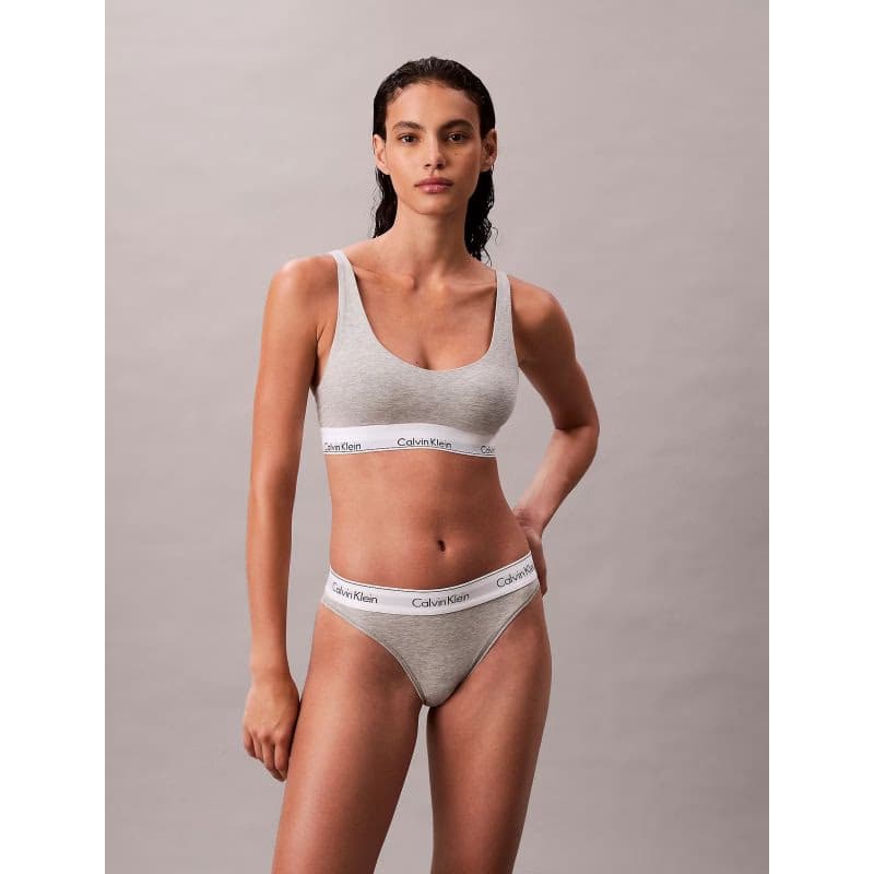 Dámska podprsenka CALVIN KLEIN Lightly Lined Bralette Icon Cotton Modal grey heather 2