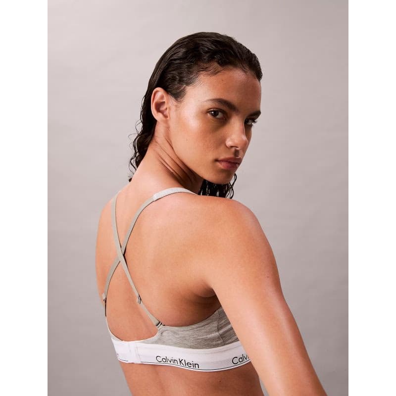 Dámska podprsenka CALVIN KLEIN Lightly Lined Bralette Icon Cotton Modal grey heather 6