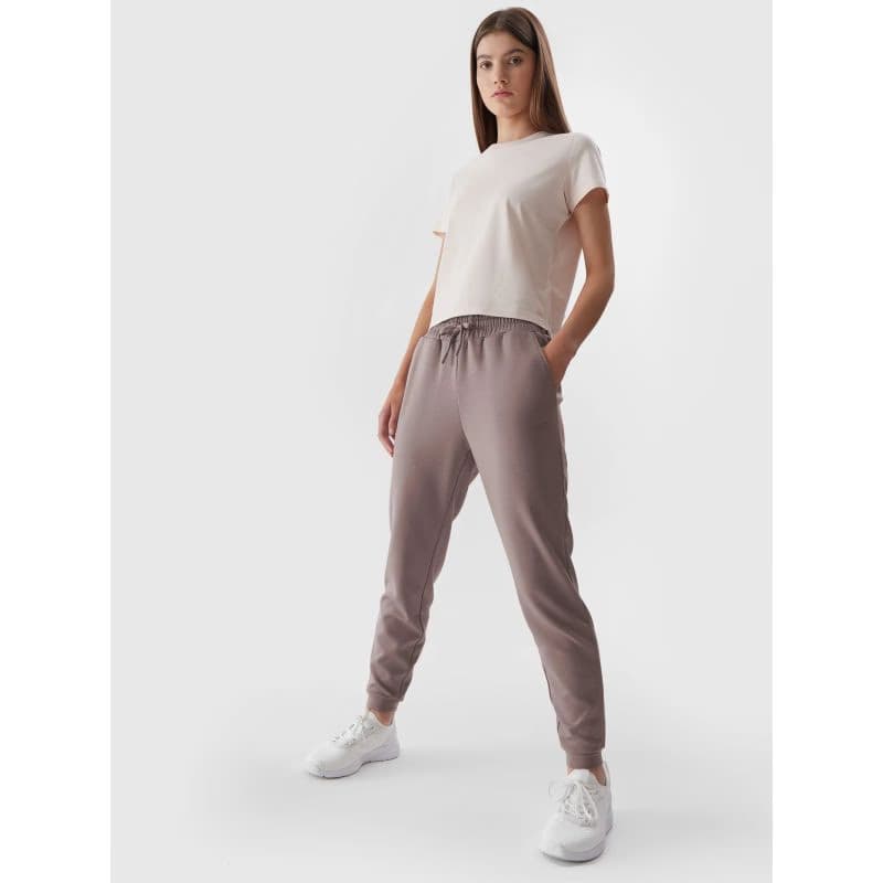 Dámske tepláky 4F TROUSERS-AW23TTROF507-83S-BEIGE 4