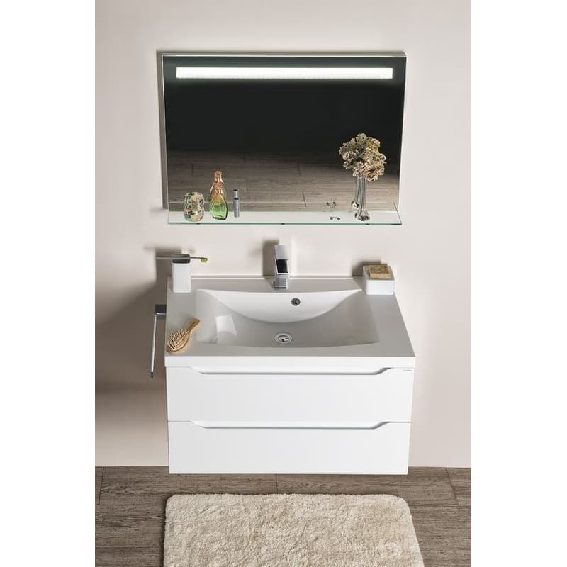 SAPHO - BRETO zrkadlo  s LED osvetlením a policou 80x60,8cm BT080 3