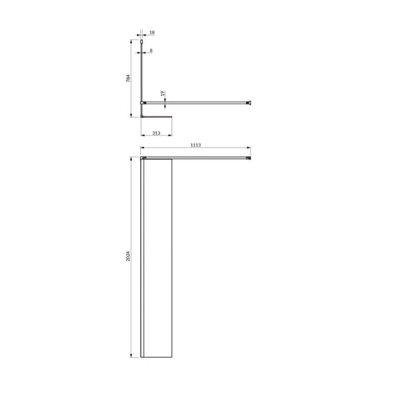 OMNIRES - MARINA walk-inwalk-in s bočnou stenou, 80 x 30 cm chróm / transparent /CRTR/ MA8030CRTR 3