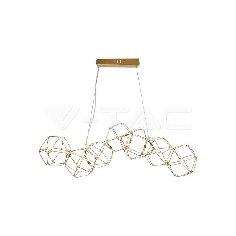 Dizajnové LED závesné svietidlo 28W 3000K 1215lm, 94,5*32,5*120CM zlato VT-7918 (V-TAC)