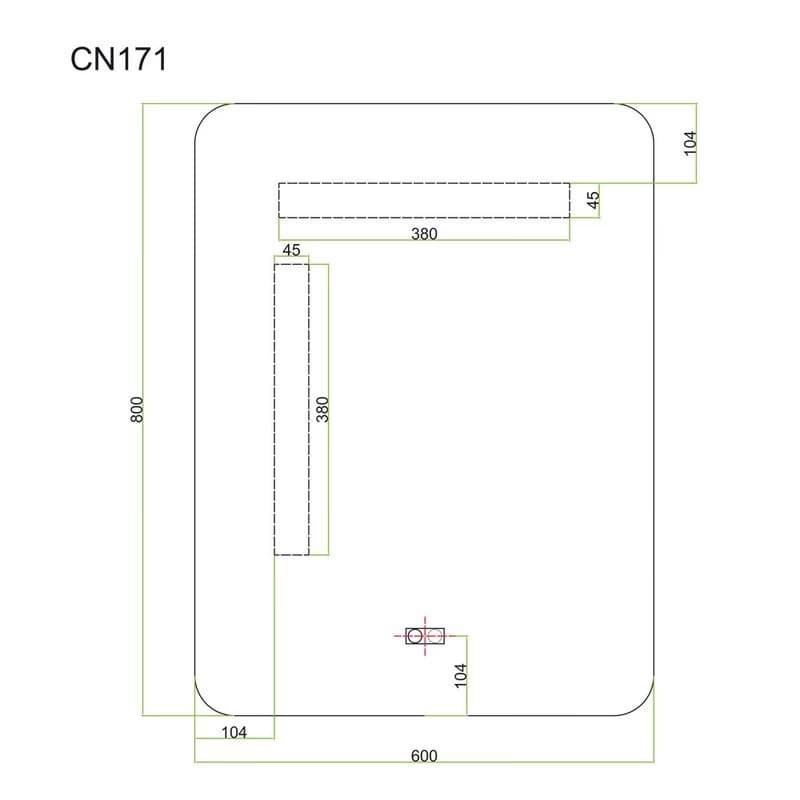 Mereo Zrkadlo hranaté 60x80 cm, LED osvetlenie a odhmlievanie CN171 6