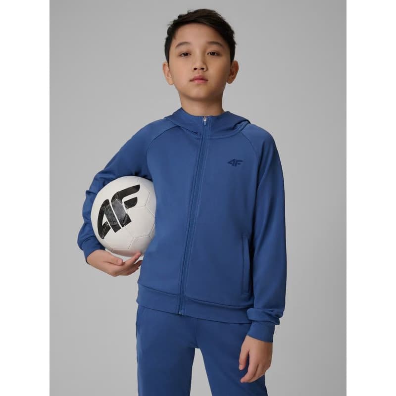 Chlapčenská tréningová mikina so zipsom 4F JUNIOR SWEATSHIRT FNK M690-31S-NAVY 2