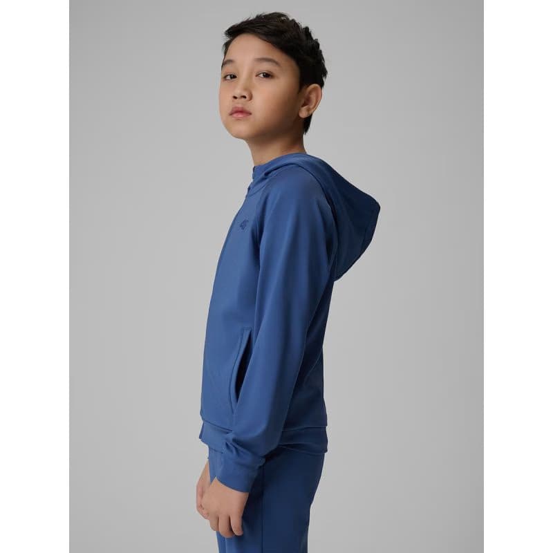 Chlapčenská tréningová mikina so zipsom 4F JUNIOR SWEATSHIRT FNK M690-31S-NAVY 3
