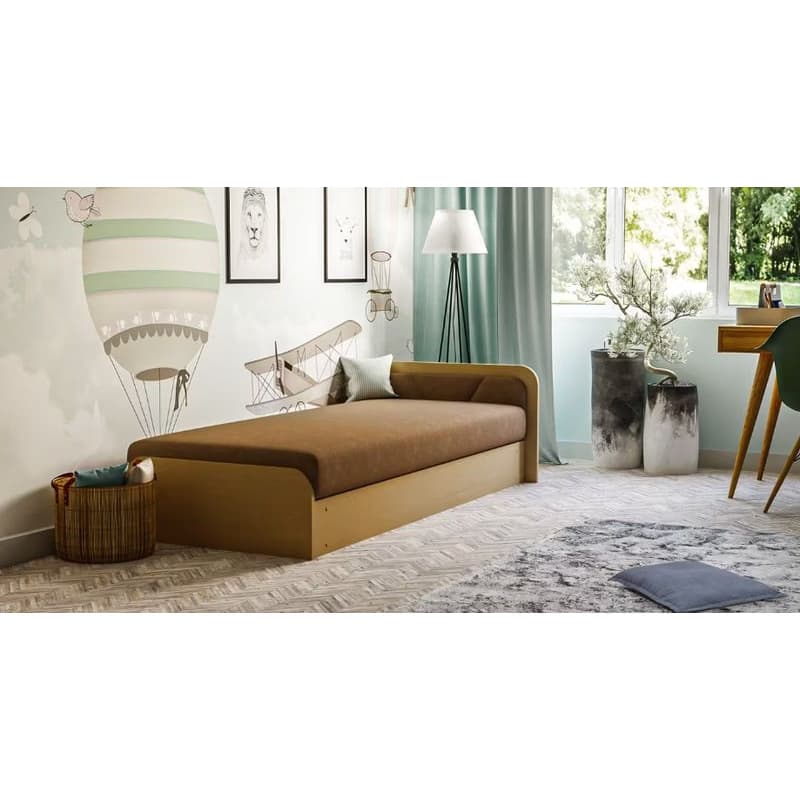 ArtElta Jednolôžková posteľ PARYS hnedá | 80 x 190 cm Farba: Alova 67, Prevedenie: pravé