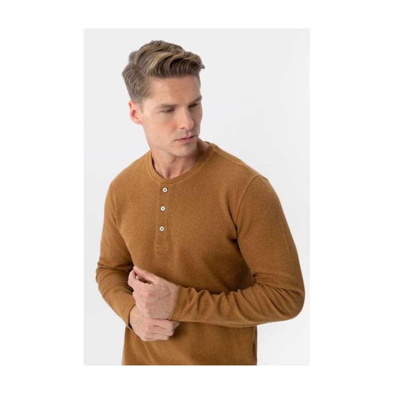 Pánske tričko s dlhým rukávom VOLCANO L-AZUX-102-BEIGE 2