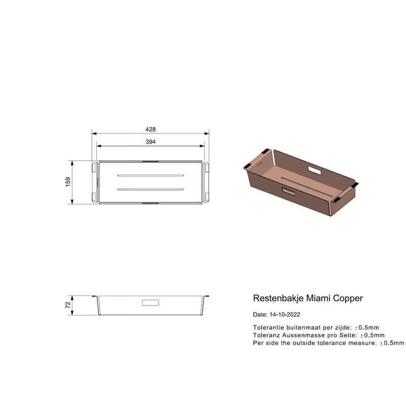 Reginox Príslušenstvo k drezom Reginox - dierovaná miska R30554, Copper / meď R30554 6